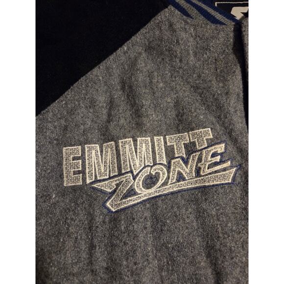 RARE Vintage Starter Emmitt Zone Smith NFL Dallas Cowboys Wool Jacket Large 90s - Picture 7 of 13